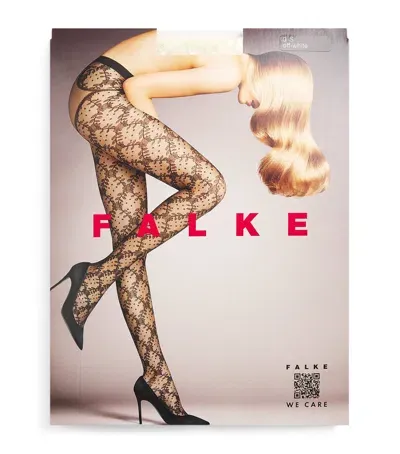 Falke Floral Shower Tights In Ivory