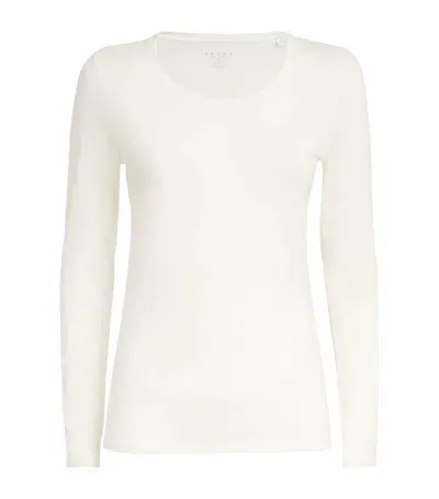 Falke Long-sleeve Daily Climawool T-shirt In Ivory