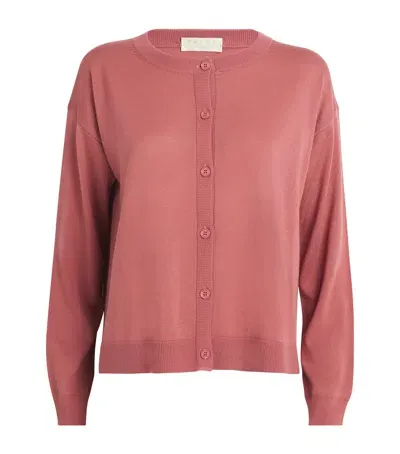 Falke Merino Wool Cardigan In Pink