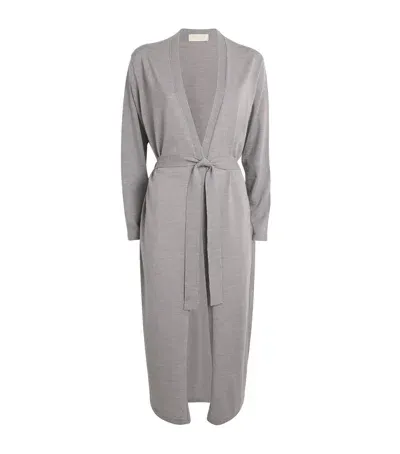 Falke Merino Wool Long Cardigan In Grey