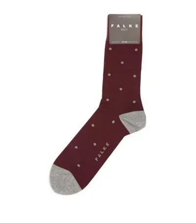 Falke Polka Dot Socks In Burgundy