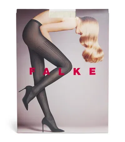 Falke Prime Rib Tights In Ivory