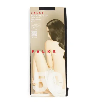 Falke Pure Matt 50 Knee-high Socks In Black