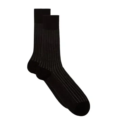 Falke Shadow Stripe Socks In Grey