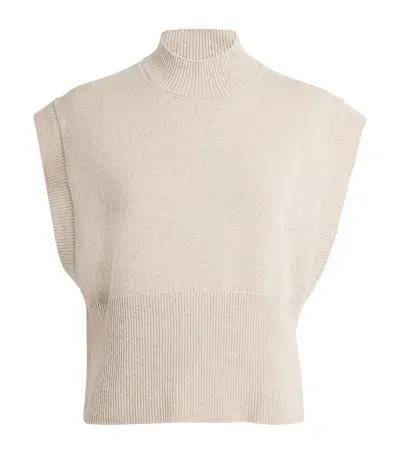 Falke Virgin Wool Sweater Vest In Beige