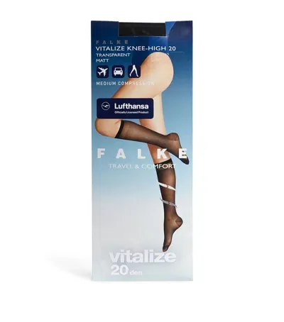 Falke Vitalize 20 Knee-high Stockings In Black