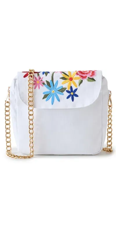 Fanm Mon Linen Purse With Chain White