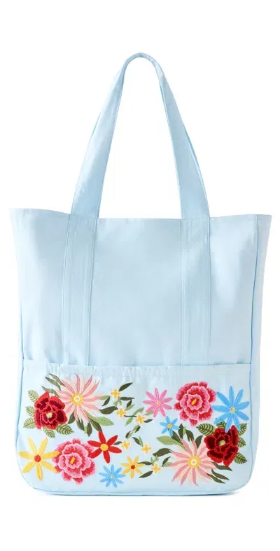 Fanm Mon Linen Tote Bag Blue