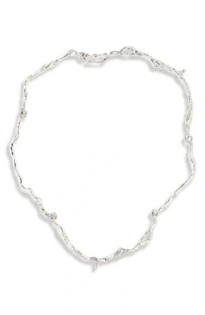 Faris Drip Sterling Silver Collar Necklace In Metallic