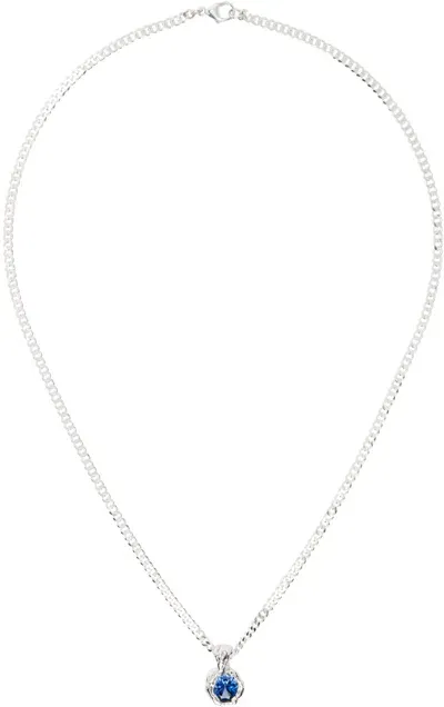 Faris Ssense Exclusive Silver Prince Necklace In Sterling Silver/sapp