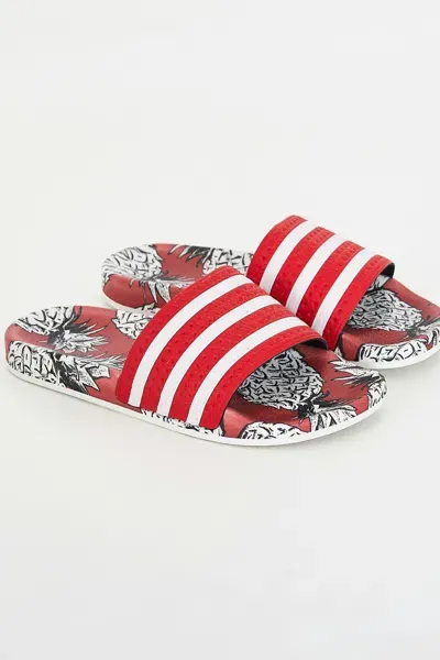 Farm Rio Active Adilette Slide Sandals In Red Multi