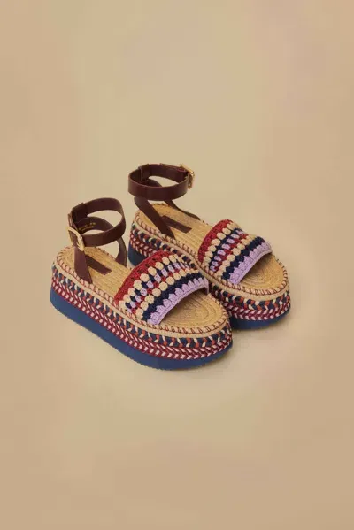 Farm Rio Active Marsala Crochet Espadrille Flatform