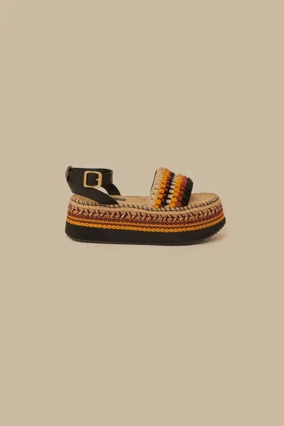 Farm Rio Active Rust Crochet Espadrille Flatform