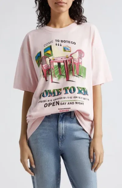 Farm Rio Come To Rio Cotton Graphic T-shirt In Pink