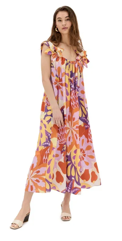 Farm Rio Lee Floral Sleeveless Maxi Dress Lee Floral In Multi