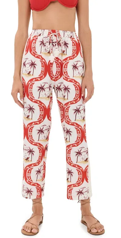 Farm Rio Summer Beach Pants Summer Beach Off-white