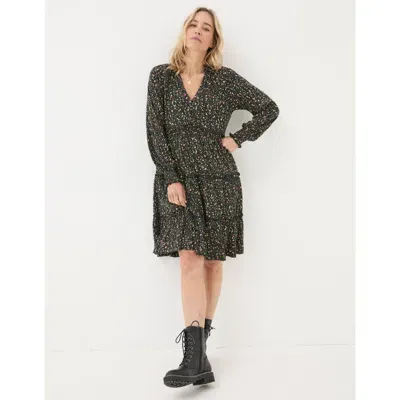 Fatface Ivana Ditsy Marks Jersey Dress In Black