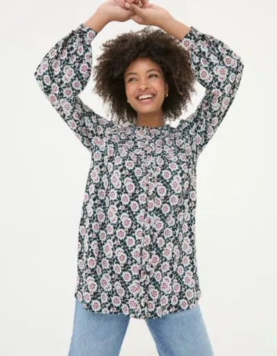 Fatface Jodie Wild Floral Tunic In Black