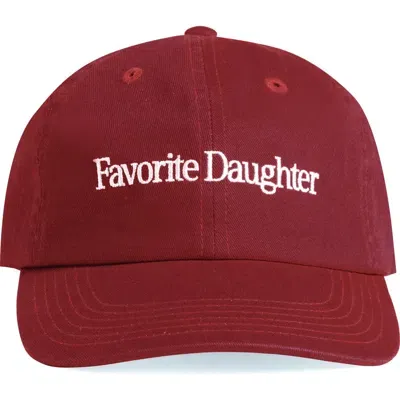 Favorite Daughter Classic Logo Cotton Twill Baseball Cap In Burgundy