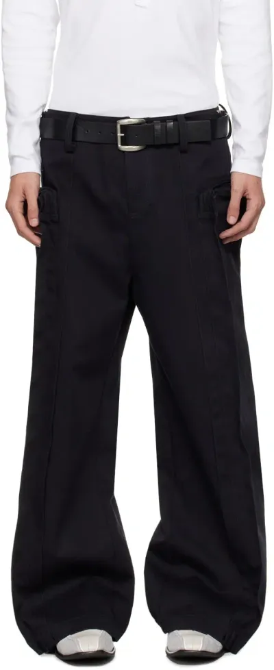 Fax Copy Express Black Oversized Cargo Pants