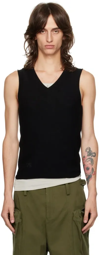 Fax Copy Express Black V-neck Vest