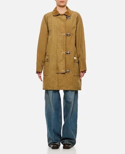 Fay 4 Hook Long Coat In Beige