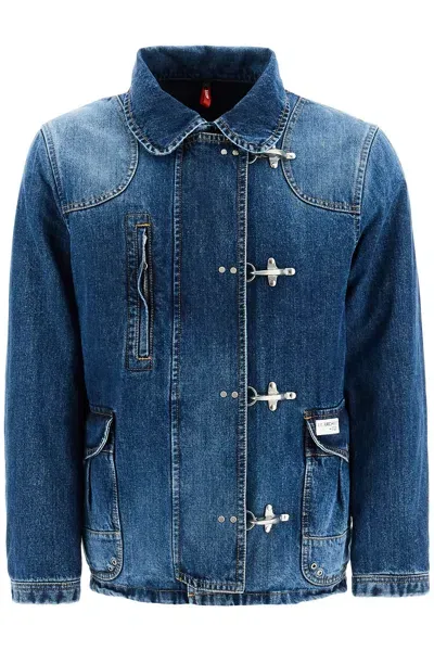 Fay Archive Denim Jacket With 4 Hooks In Blue