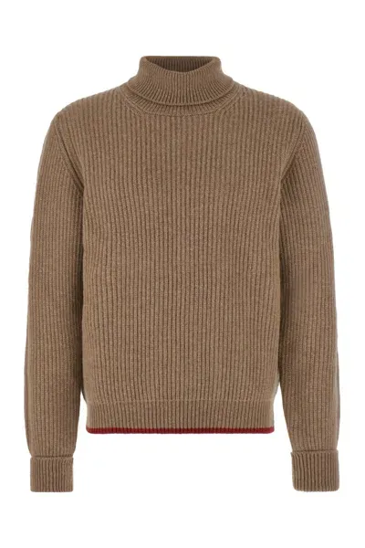 Fay Biscuit Wool Sweater In Biscotto