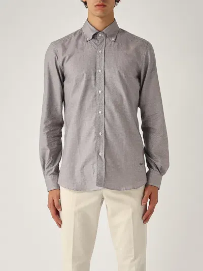 Fay Camicia Button Down Shirt In Gray