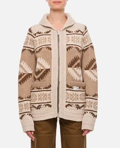 Fay Cardigan Jacket Navajo Archive In Beige