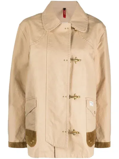 Fay Cotton 4 Hooks Jacket In Beige