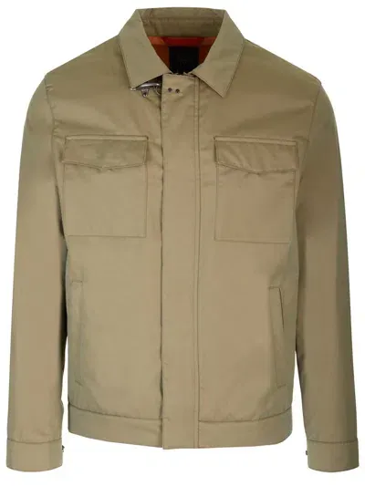 Fay Cotton Field Jacket In Beige