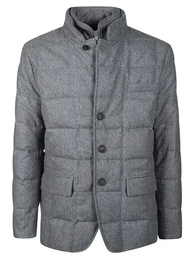 Fay Double Front Down Jacket In Grey