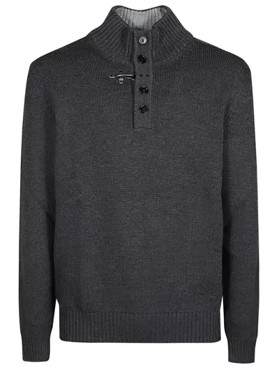 Fay Gancio Turtle Neck Sweater In Grey