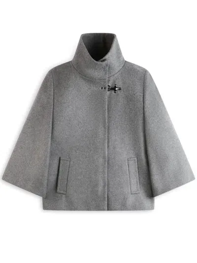 Fay Grey Wool Blend Fabric Cape