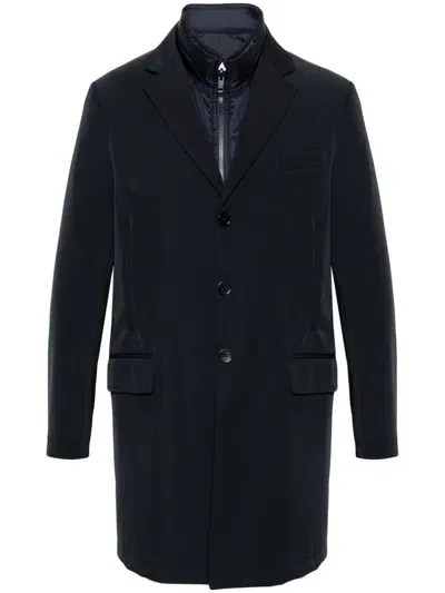 Fay Easy Double Breasted Coat In Black