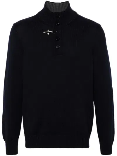 Fay Midnight Blue Virgin Wool Sweater