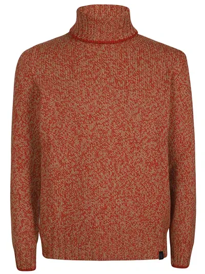 Fay Roll-neck Virgin-wool Jumper In Braun