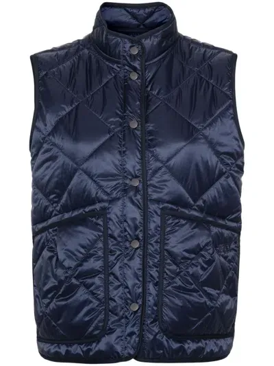 Fay Quilted Padded Gilet In Blue