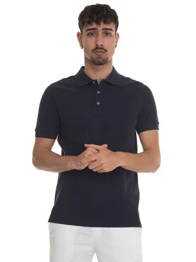 Fay Short Sleeve Polo Shirt In Blue