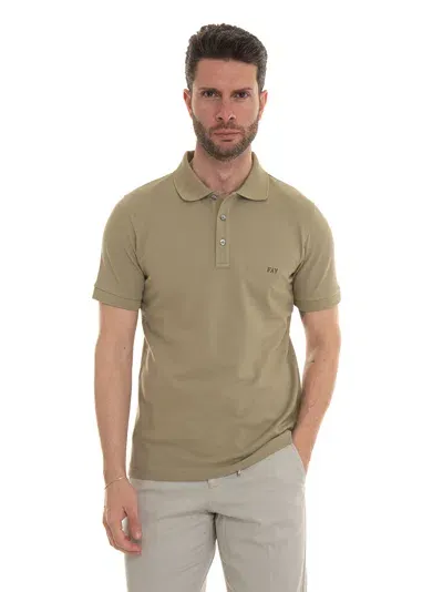 Fay Polo T-shirt In Cotton In Grey