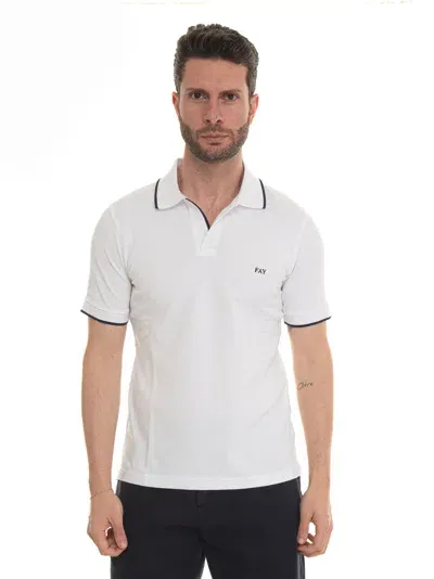 Fay Short Sleeve Polo Shirt In White