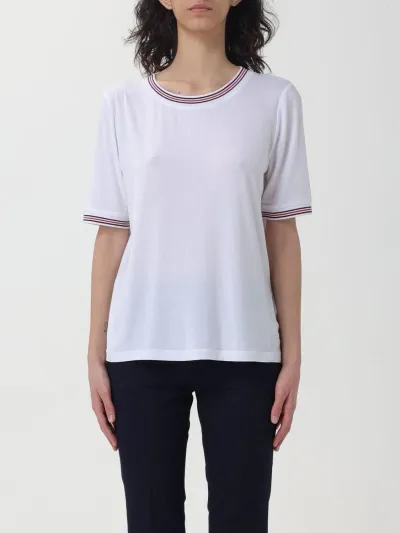 Fay Striped-trim T-shirt In White