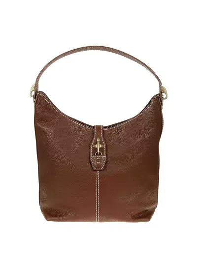 Fay Leather Tote Bag In Brown