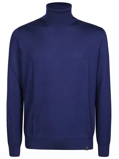 Fay Turtle Neck Sweater In Blue