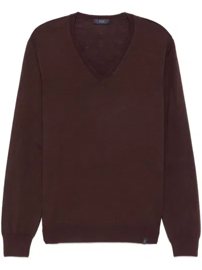 Fay Virgin-wool Sweater In Brown