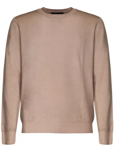 Fay Wool Sweater In Neutral