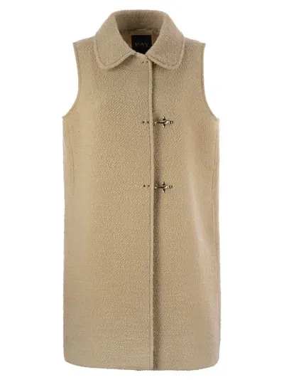 Fay Wool Vest In Beige