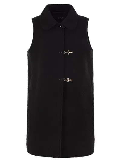 Fay Wool Vest In Black