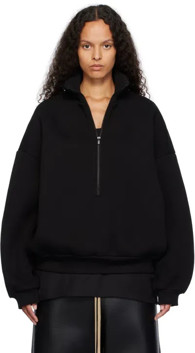 Fear Of God Black Fleece Half Zip Mockneck Sweatshirt